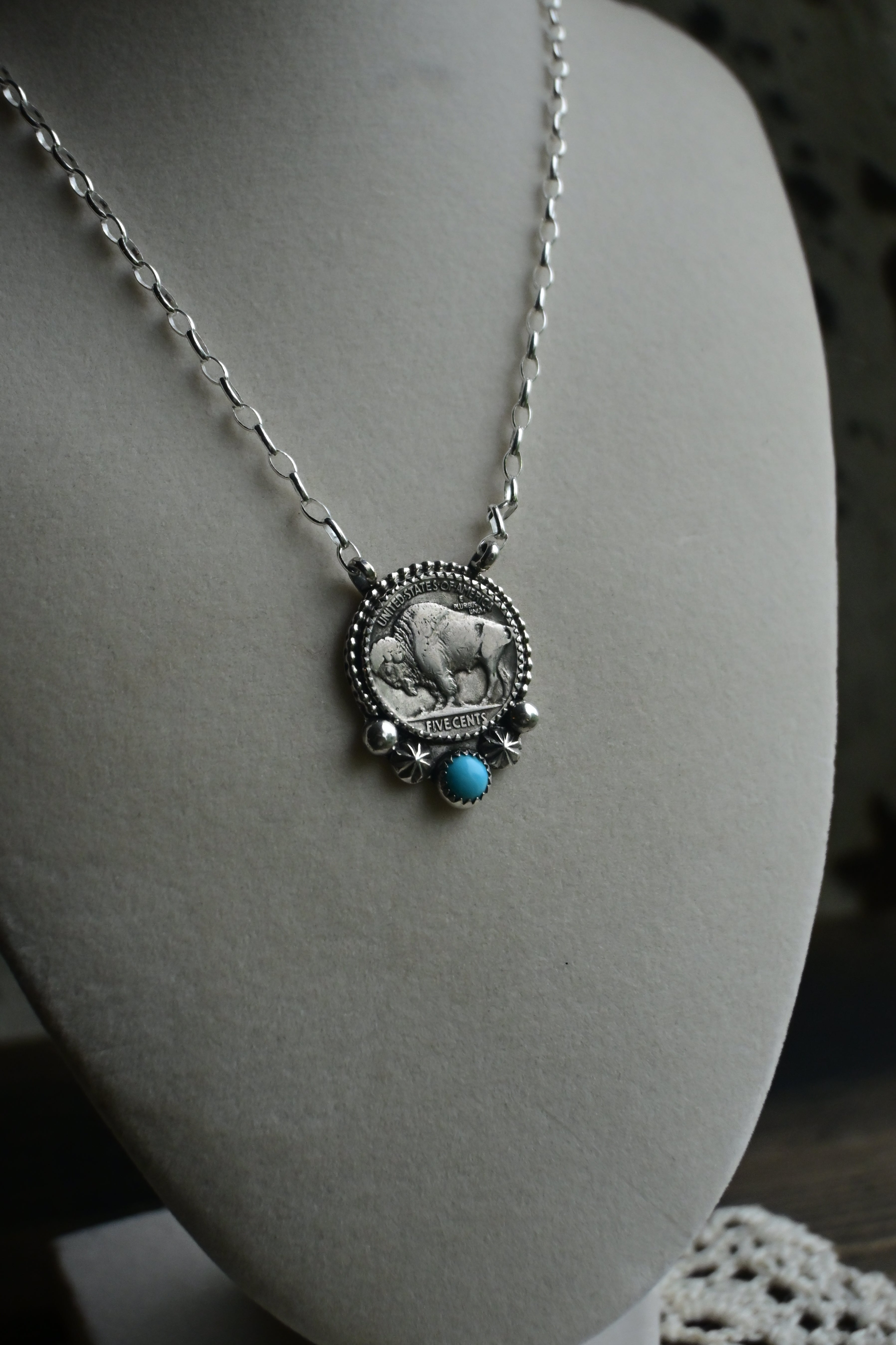 Kingman Buffalo Nickel Neckalce