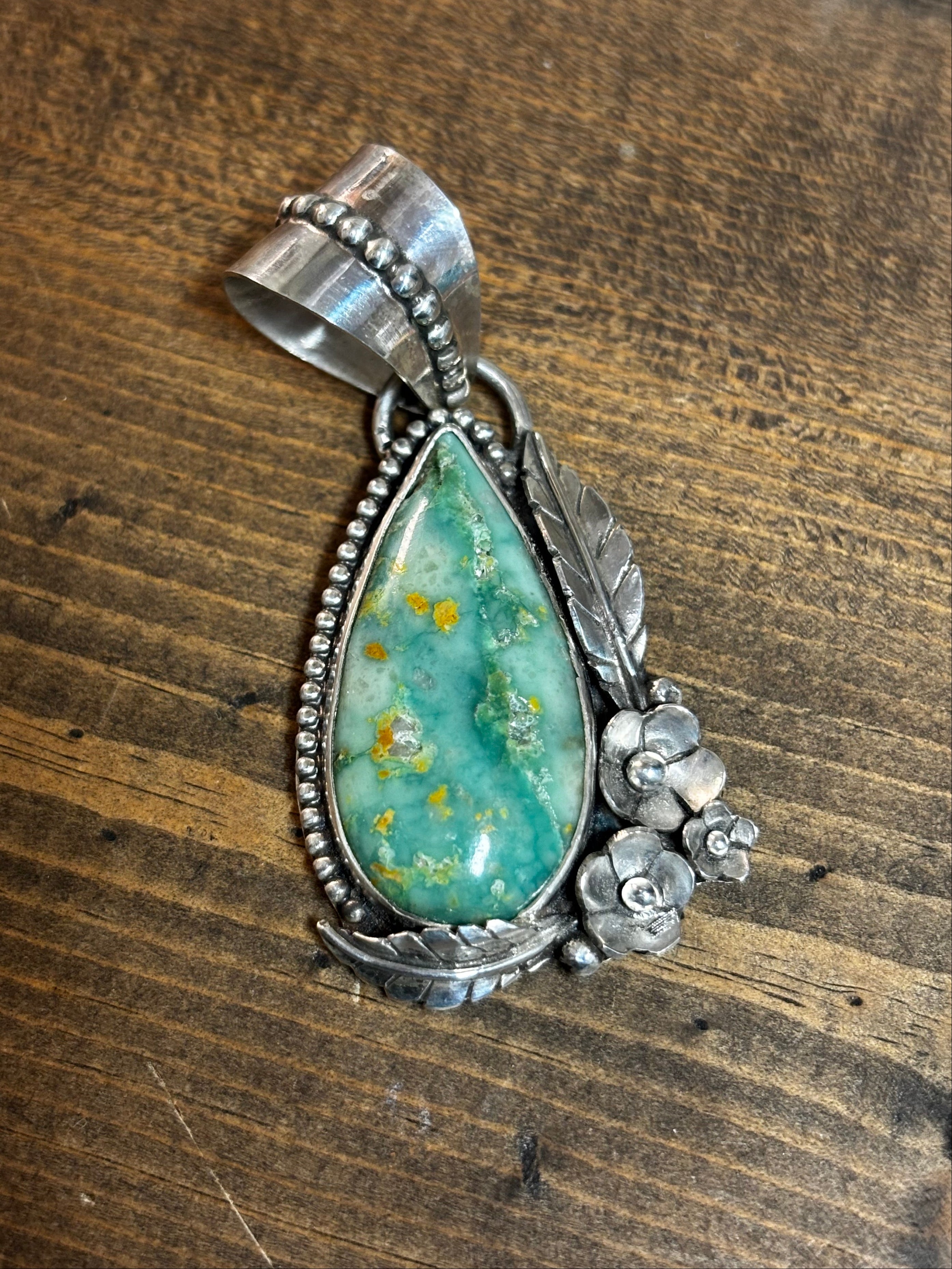 Drusy Floral Pendant