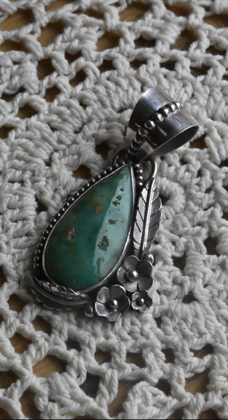Drusy Floral Pendant