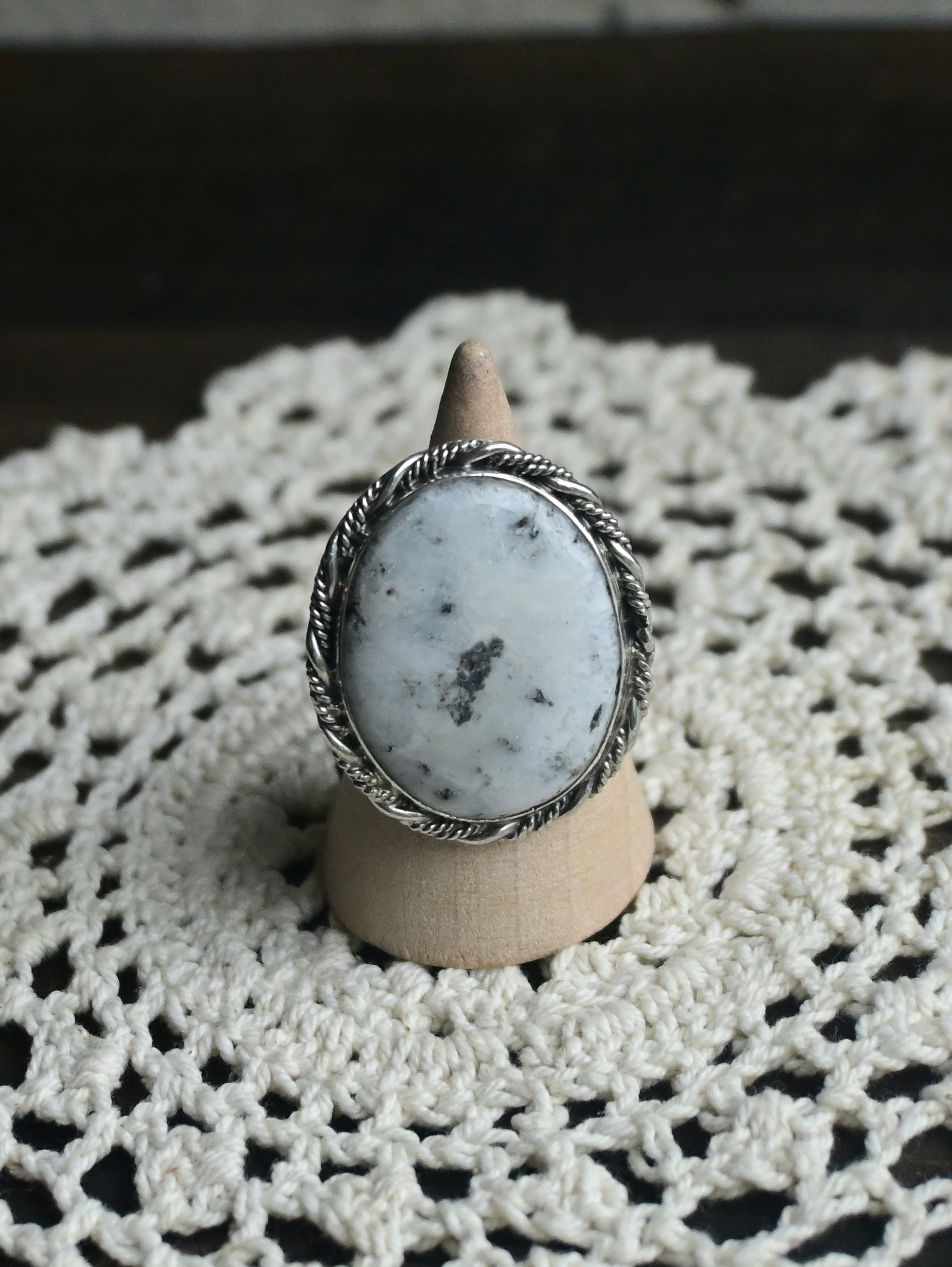 White Buffalo Adjustable Ring