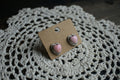 Pink Conch Heart Studs