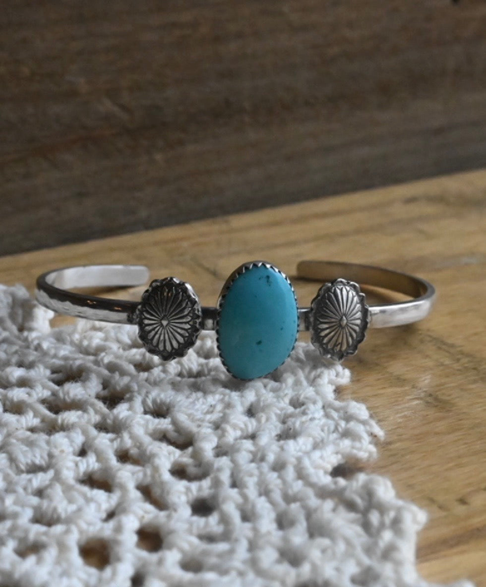 Turquoise & Concho cuff