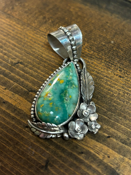 Drusy Floral Pendant