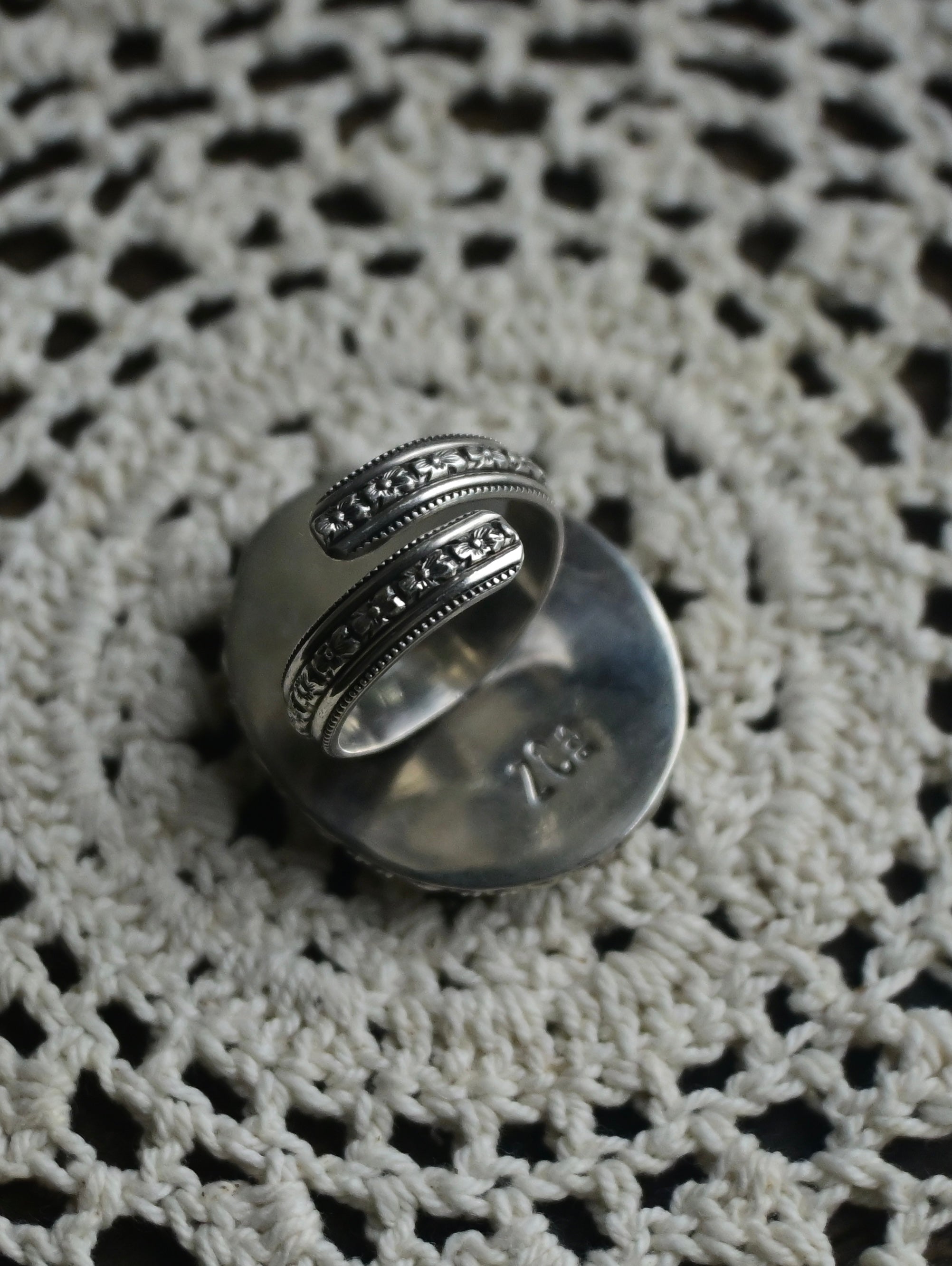 White Buffalo Adjustable Ring