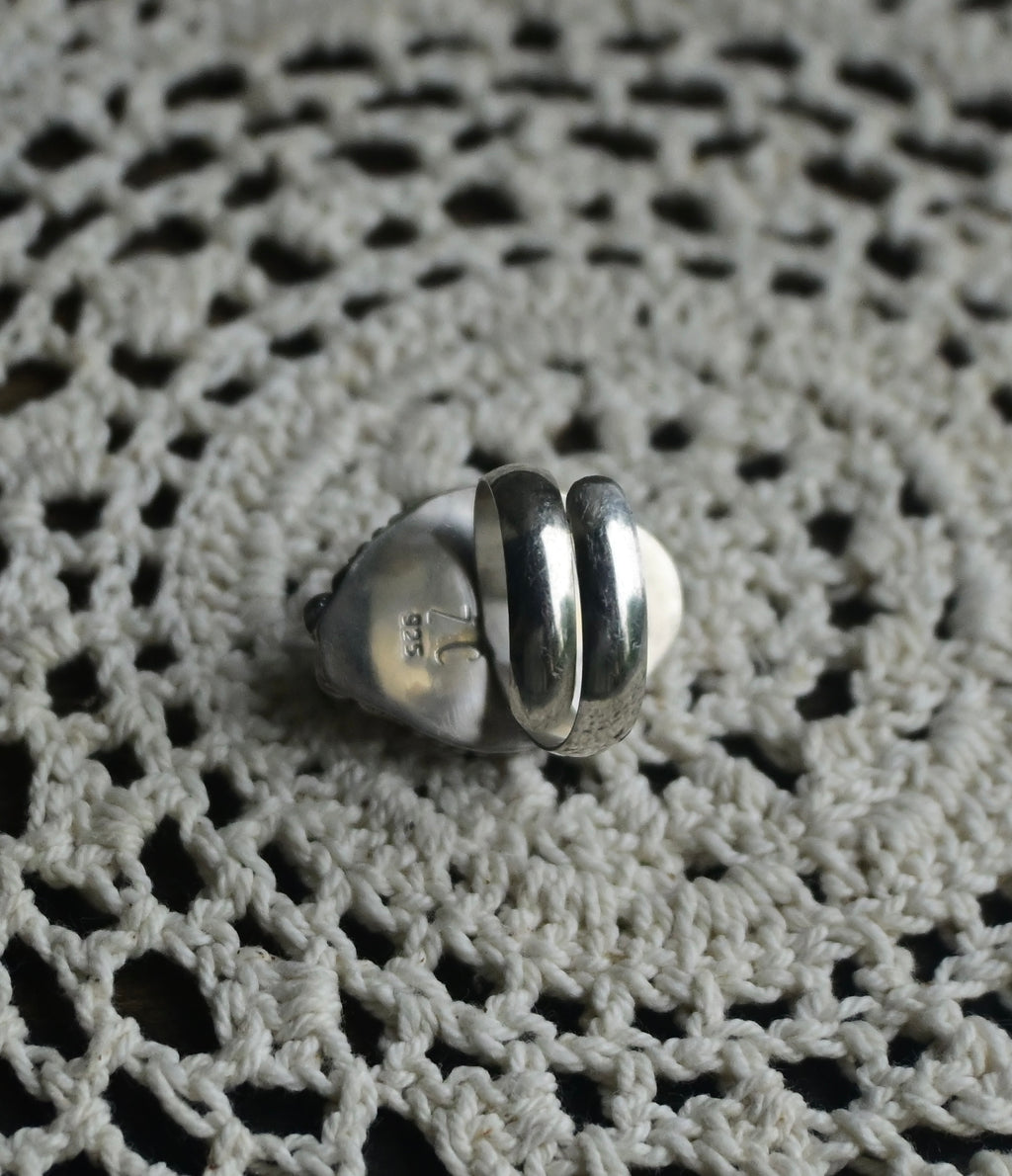 Turquoise Moth Adjustable Ring
