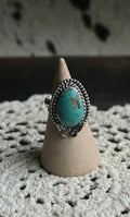 Turquoise Moth Adjustable Ring